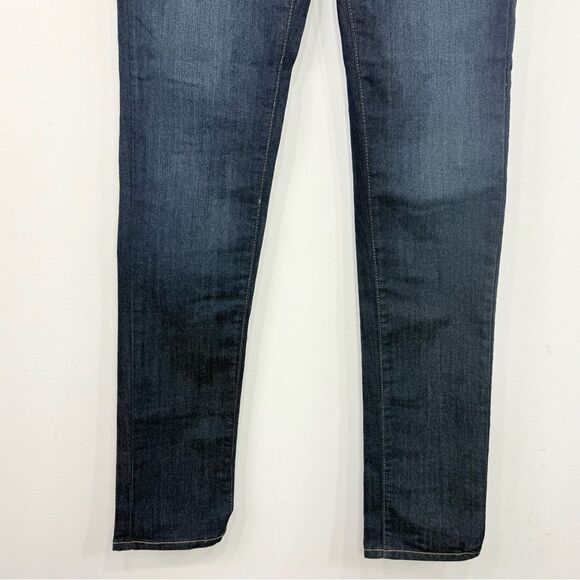 Paige Peg Skinny Dark Wash Mid Rise Tall Denim Jeans - Picture 3 of 16
